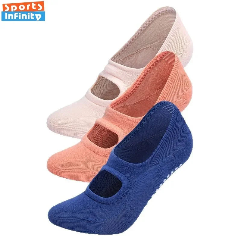 🧦 Graceful Gripz - Women's Non-Slip Ballet Cut Socks (3 Pairs Set)