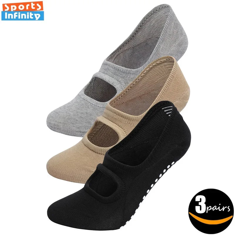 🧦 Graceful Gripz - Women's Non-Slip Ballet Cut Socks (3 Pairs Set)