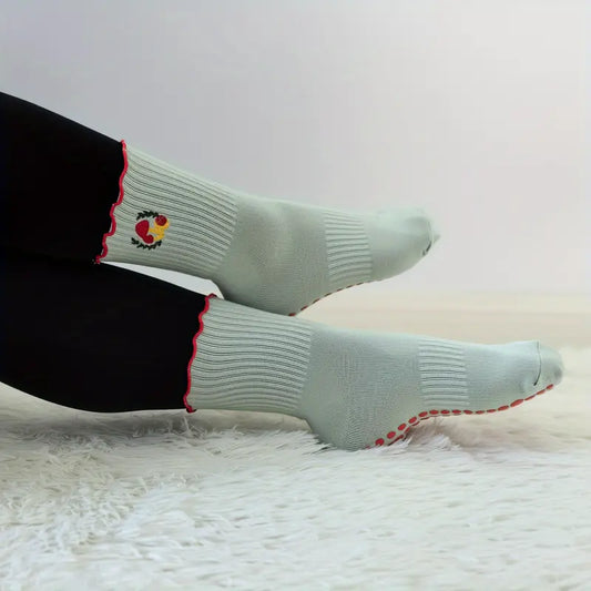 Whimsical Mint Green Crew Grip Socks
