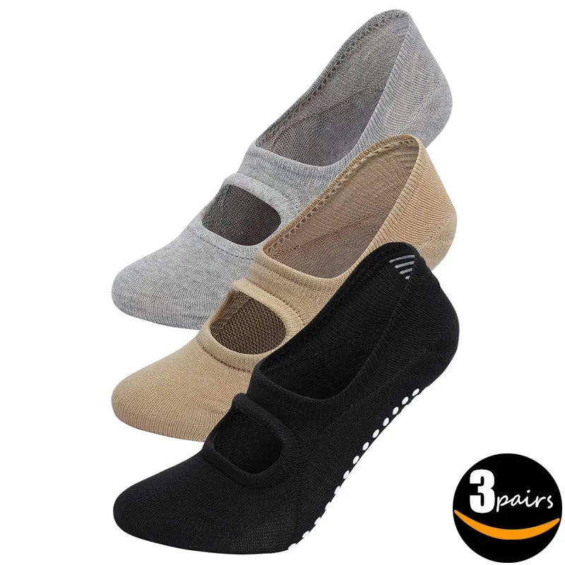 🧦 Graceful Gripz - Women's Non-Slip Ballet Cut Socks (3 Pairs Set)